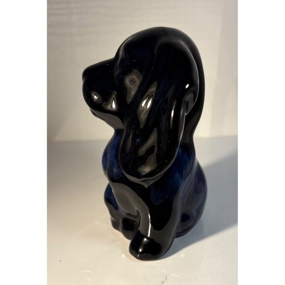 Blue Mountain Pottery Sad Puppy Dog Cobalt Blue 5" Tall Canada BMP - Picture 4 of 6